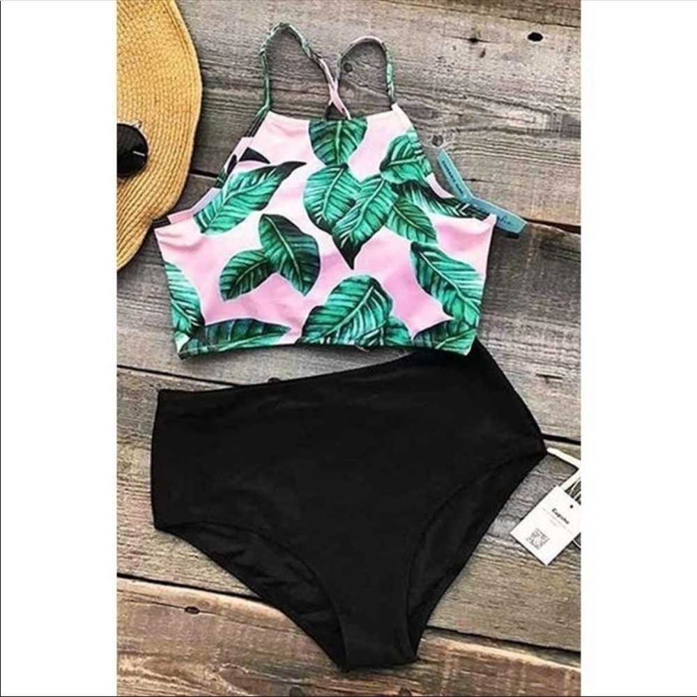ONE LEFTπHigh Waisted Floral Print Bikini - Picture 3 of 5